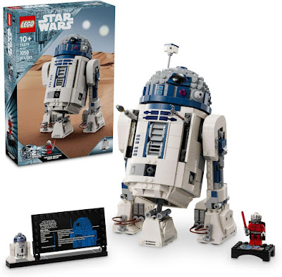 LEGO Star Wars R2-D2 – conjunto colecionável Conjunto LEGO Star Wars do droide R2-D2 com mais de 1000 peças, acompanhado da caixa do produto, placa informativa e minifigura.